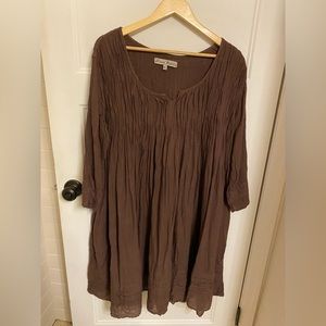 JP and Mattie Francesca brown cotton dress from Sundance Catalog